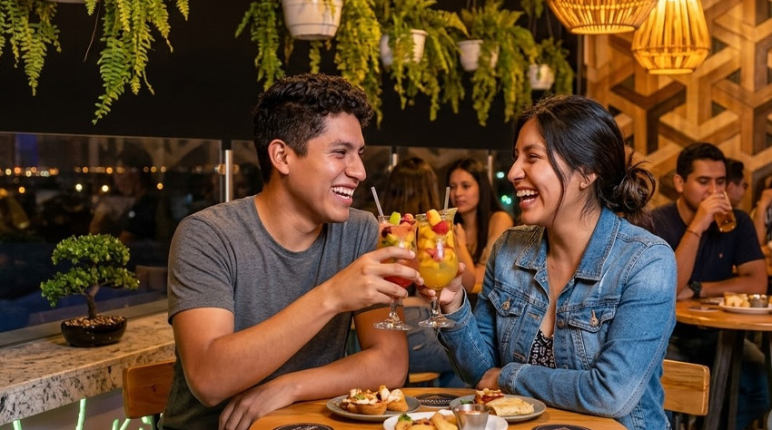 pareja disfrutando de la vida nocturna en Piura